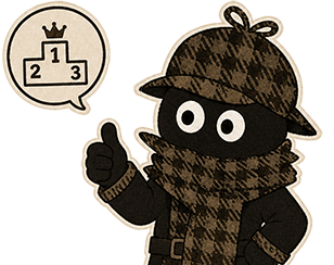 Detective mascot giving a thumbs up